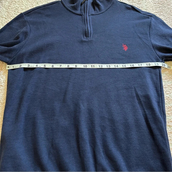 NWT U.S. Polo Assn. Pullover Sweatshirt Ribbed Small Pony Size Medium 1/4 zip - Picture 8 of 10